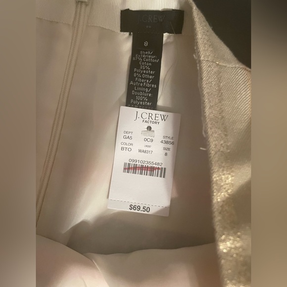 J. Crew NEW WITH TAGS! Shimmer Stripe Skirt Sz-8 - Picture 5 of 8